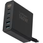 Настольное зар./устр. Digma Pro DPW10A 140W 5A (PD+QC) 3хUSB-C/2xUSB-A универсальное черный (DPW1A4G024BK)