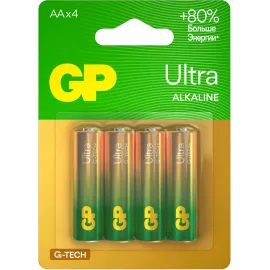 Батарея GP Ultra Alkaline 15AUA21-2CRSBC4 AA (4шт) блистер