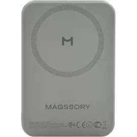 Мобильный аккумулятор Magssory PBN022 10000mAh QC4.0/PD3.0 15W 3A USB-C беспров.зар. титановый