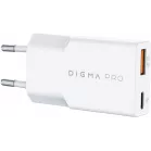 Сетевое зар./устр. Digma Pro DPW2A 20W 3A (PD+QC) USB-C/USB-A универсальное белый (DPW2A2GX11WH)