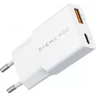 Сетевое зар./устр. Digma Pro DPW3A 30W 3A (PD+QC) USB-C/USB-A универсальное белый (DPW3A3GX11WH)
