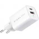 Сетевое зар./устр. Digma Pro DPW6C 65W 3.25A (PD+QC) USB-C/USB-A универсальное белый (DPW6С6GX11WH)