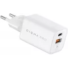 Сетевое зар./устр. Digma Pro DPW6C 65W 3.25A (PD+QC) USB-C/USB-A универсальное белый (DPW6С6GX11WH)