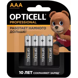 Батарея Opticell Professional LR03 AAA (4шт) блистер