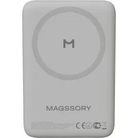 Мобильный аккумулятор Magssory PBN013t 10000mAh QC/PD 15W 3A USB-C беспров.зар. титановый