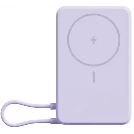 Мобильный аккумулятор Xiaomi Magnetic BHR08PAGL 10000mAh QC3.0/PD3.0 33W 3A USB-C беспров.зар. фиолетовый