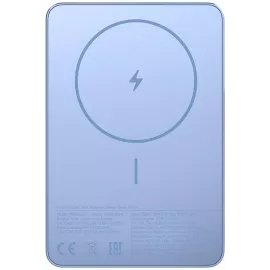 Мобильный аккумулятор Xiaomi Super Slim Magnetic 5000mAh QC3.0/PD3.0 22.5W 3A USB-C беспров.зар. голубой (BHR08POGL)