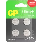 Батарея GP Lithium CR2032UP CR2032 280mAh (4шт) блистер