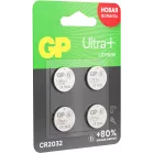 Батарея GP Lithium CR2032UP CR2032 280mAh (4шт) блистер