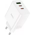 Сетевое зар./устр. Hoco C126A Pure power PD40W three-port(2C1A) charger(EU 40W 3A (PD+QC) универсальное белый