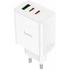 Сетевое зар./устр. Hoco C126A Pure power PD40W three-port(2C1A) charger(EU 40W 3A (PD+QC) универсальное белый
