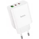 Сетевое зар./устр. Hoco C126A Pure power PD40W three-port(2C1A) charger(EU 40W 3A (PD+QC) универсальное белый