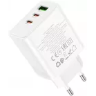 Сетевое зар./устр. Hoco C126A Pure power PD40W three-port(2C1A) charger(EU 40W 3A (PD+QC) универсальное белый