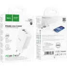 Сетевое зар./устр. Hoco C126A Pure power PD40W three-port(2C1A) charger(EU 40W 3A (PD+QC) универсальное белый