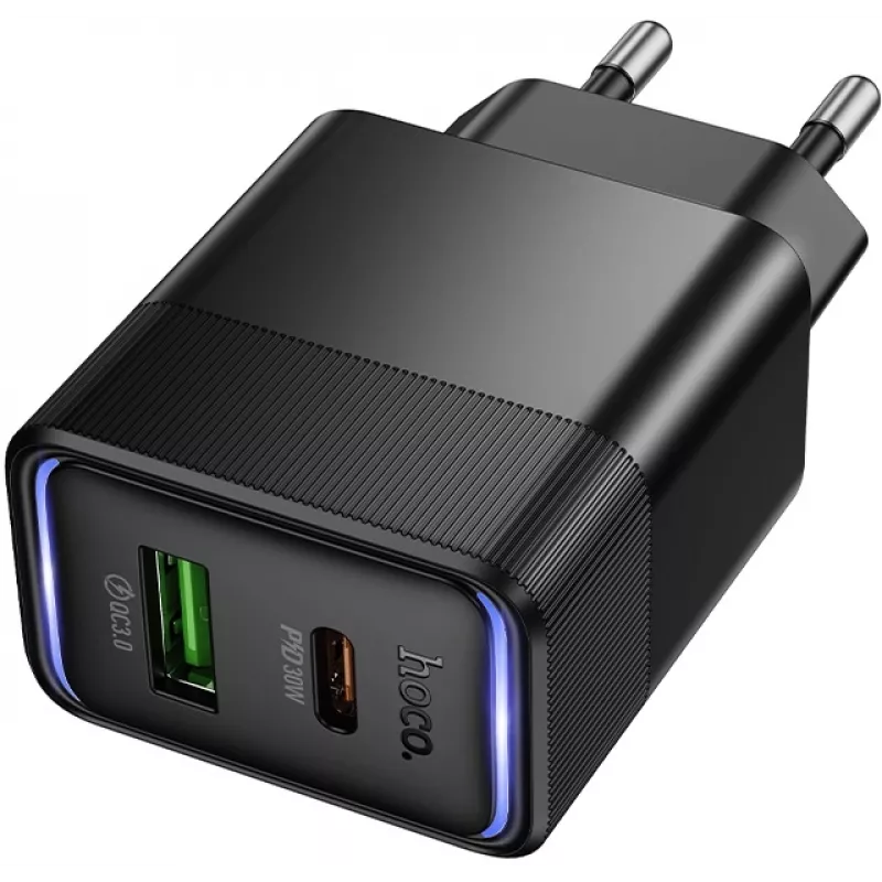 Сетевое зар./устр. Hoco CS112A Lounge PD30W+QC3.0 30W 3A (PD+QC) универсальное черный (80387)