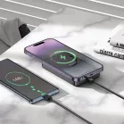 Мобильный аккумулятор Hoco Q34 Clever 10000mAh QC3.0/PD3.0 20W 3A беспров.зар. серый (44068)