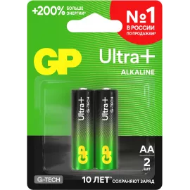 Батарея GP Ultra Plus Alkaline 15AUPA21-2CRSBNN2 AA (2шт) блистер