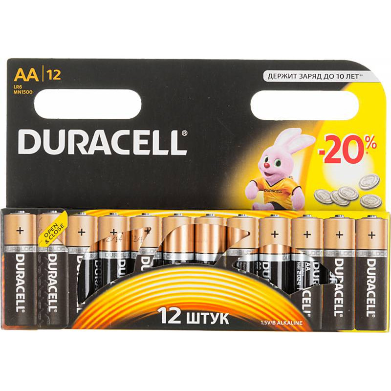 Батарея Duracell Basic LR6-12BL MN1500 AA (12шт)