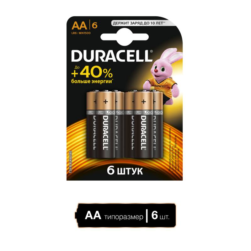Батарея Duracell Basic LR6-6BL MN1500 AA (6шт)
