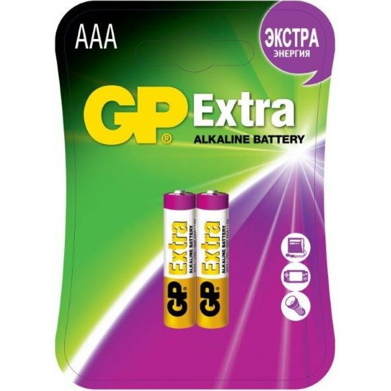 Батарея GP Extra Alkaline 24AX LR03 AAA (2шт) блистер