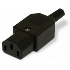 Вилка Hyperline CON-IEC320C13 (упак.:1шт) 1м черный