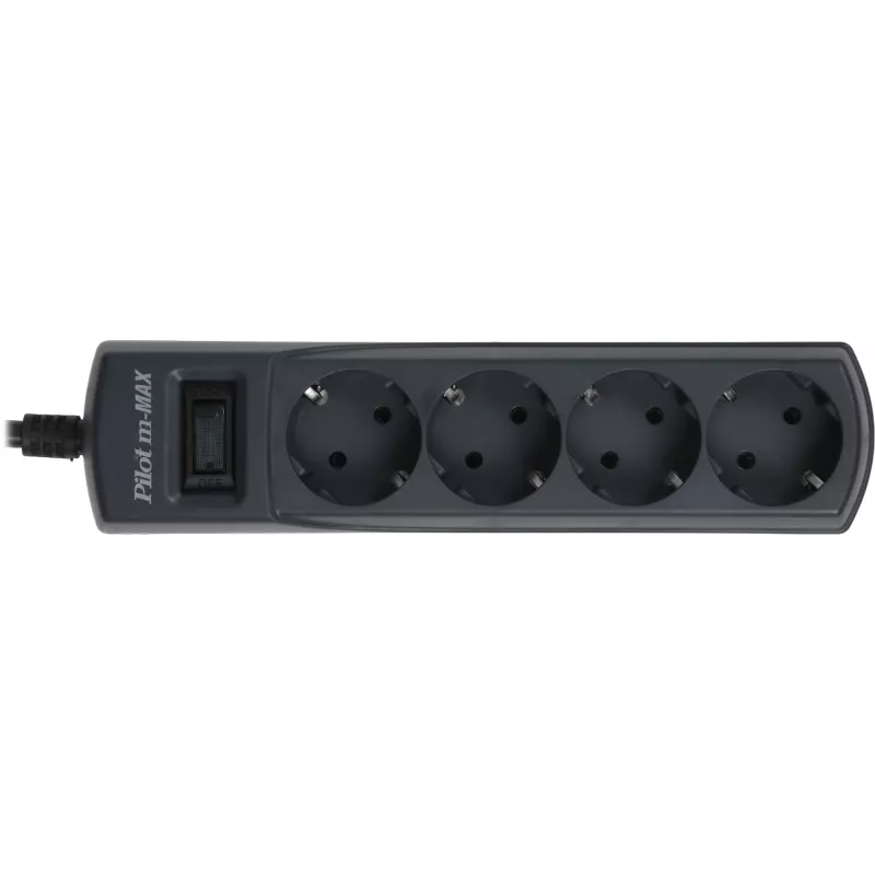 Сетевой фильтр Pilot m-MAX 3м (4 розетки) серый (коробка)