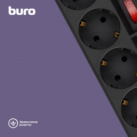 Сетевой фильтр Buro 500SH-1.8-SW-B 1.8м (5 розеток) черный (коробка)