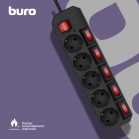 Сетевой фильтр Buro 500SH-3-SW-B 3м (5 розеток) черный (коробка)