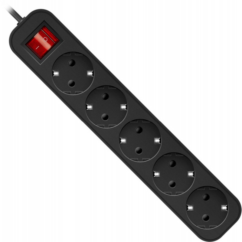 Сетевой удлинитель Defender G530 3м (5 розеток) черный (коробка) Сетевой удлинитель Defender G530 3м (5 розеток) черный (коробка)