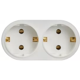 Сетевой разветвитель IEK Т-01/02 (2 розетки) белый (блистер)