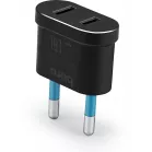 Адаптер-переходник Buro BU-PA02-B (1 розетка) черный (пакет ПЭ)