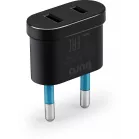 Адаптер-переходник Buro BU-PA02-B (1 розетка) черный (пакет ПЭ)