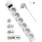Сетевой фильтр Defender DFS 151 1.8м (6 розеток) белый (коробка)