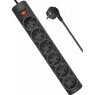 Сетевой фильтр Defender DFS 151 1.8м (6 розеток) черный (коробка)