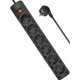 Сетевой фильтр Defender DFS 151 1.8м (6 розеток) черный (коробка)
