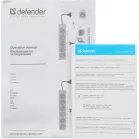 Сетевой фильтр Defender ES Lite 1.8м (4 розетки) серый (коробка)