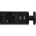 Сетевой разветвитель Premier 3R USB 1.8м (3 розетки) черный (коробка)