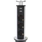 Сетевой разветвитель Premier 3R USB 1.8м (3 розетки) серый (коробка)