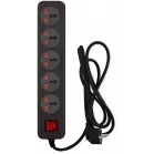 Сетевой фильтр Buro 500UNH-3-BG 3м (5 розеток) черный/серый (коробка)