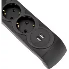 Сетевой фильтр Kranz 13-4702 3м (5 розеток) черный (коробка)