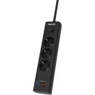 Сетевой фильтр Philips CHP4336BB/51 3м (3 розетки) черный (коробка)