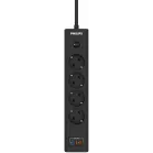 Сетевой фильтр Philips CHP4346BA/51 2м (4 розетки) черный (коробка)