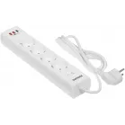 Сетевой фильтр Philips CHP8246WA/51 2м (4 розетки) белый (коробка)