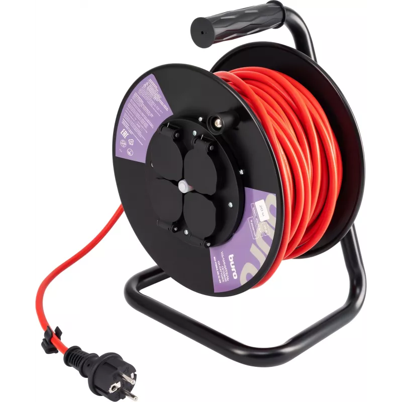 Сетевой удлинитель Buro BU-PSR4.30/G-20 30м (4 розетки) оранжевый (коробка)