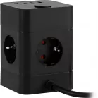 Сетевой удлинитель Buro BU-PTE4.1UC-B 1.5м (4 розетки) черный (коробка)