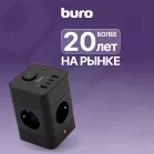 Сетевой удлинитель Buro BU-PTE4.1UC-B 1.5м (4 розетки) черный (коробка)