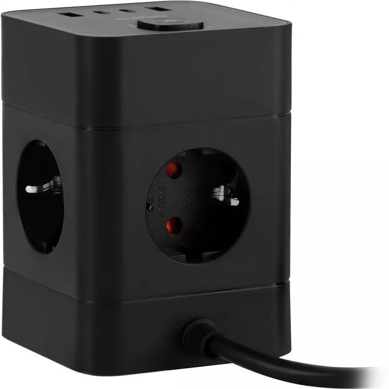 Сетевой удлинитель Buro BU-PTE4.1UC-B 1.5м (4 розетки) черный (коробка)