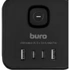 Сетевой удлинитель Buro BU-PTE4.1UC-B 1.5м (4 розетки) черный (коробка)
