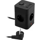 Сетевой удлинитель Buro BU-PTE4.1UC-B 1.5м (4 розетки) черный (коробка)