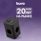 Сетевой удлинитель Buro BU-PTE4.1UC-Plus-B 1.5м (4 розетки) черный (коробка)